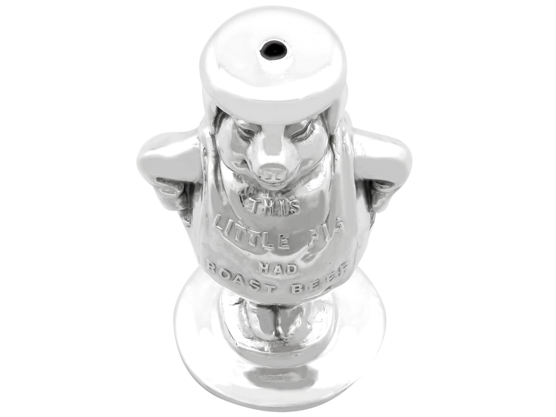 Sal de cerdito con rima infantil de plata de ley Jorge V (1911) en Excelente estado para la venta en Jesmond, Newcastle Upon Tyne