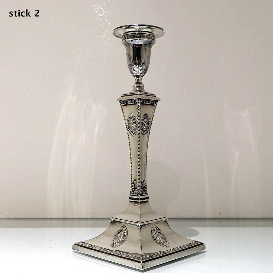 Antique George V Sterling Silver Pair Candlestick Lawrence Alfred Crichton 4