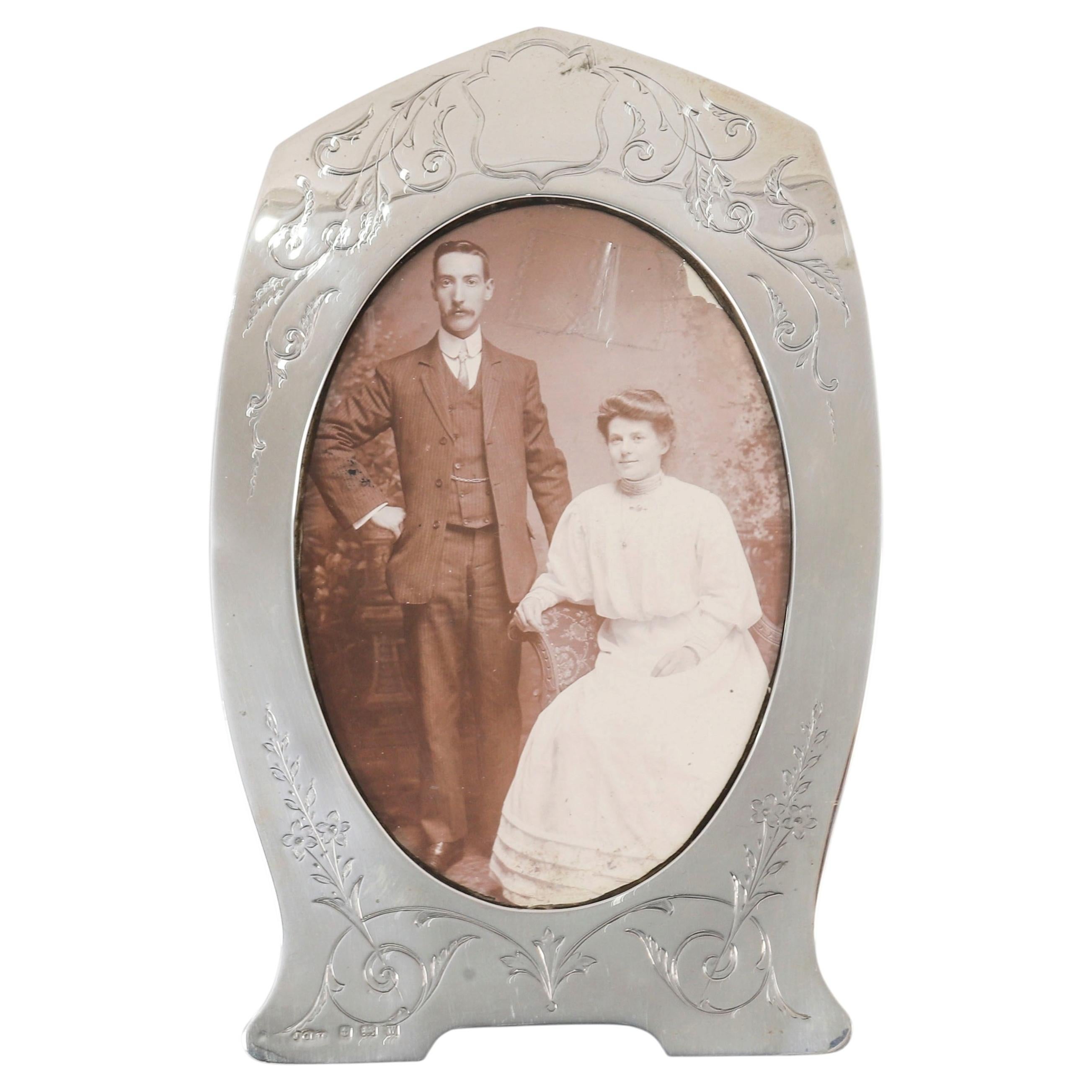 Antique George V Sterling Silver Photo Frame Joseph Gloster Ltd 1921