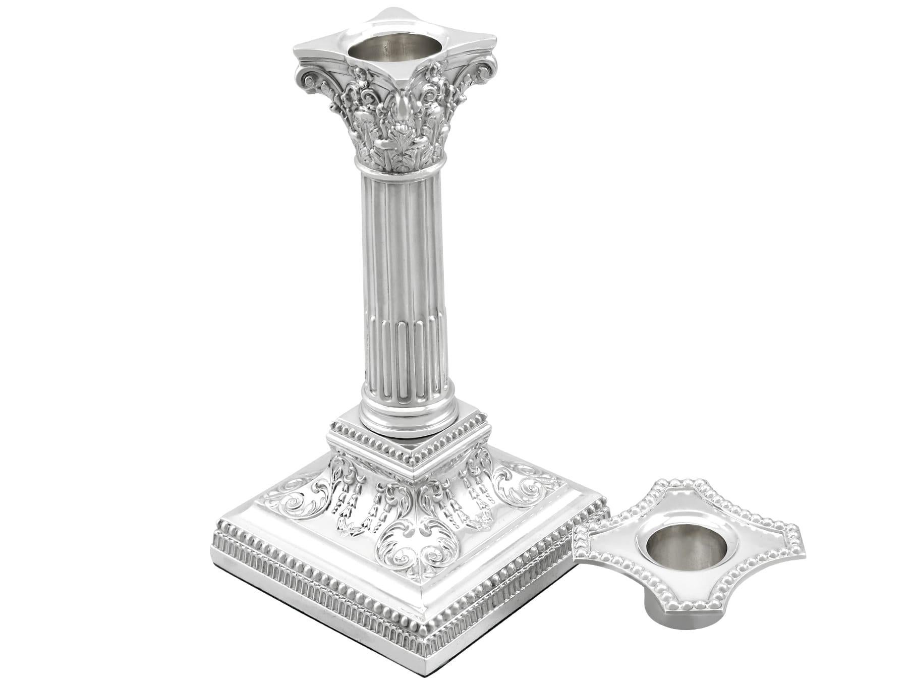 Inizio XX secolo Antico candeliere da pianoforte in argento sterling Giorgio V (1911) in vendita