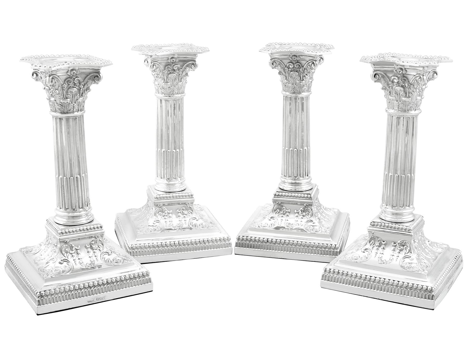 Antique V Sterling Silver Piano Candlesticks (1911) For Sale at