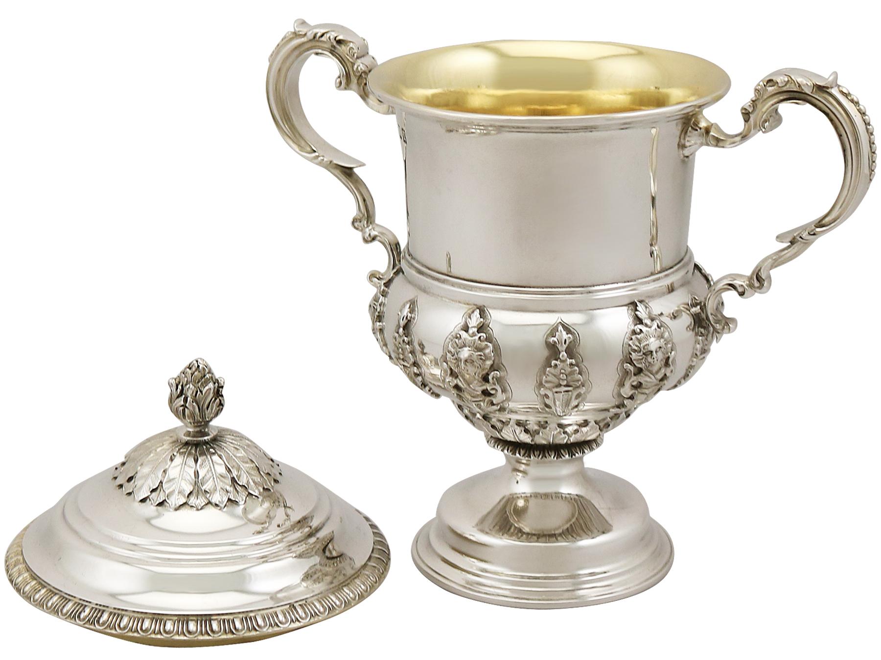 Mid-20th Century Antique George V Sterling Silver Presentation Cup and Cover (1932)