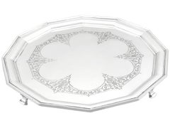 Bandeja antigua de plata de ley Jorge V (1925)