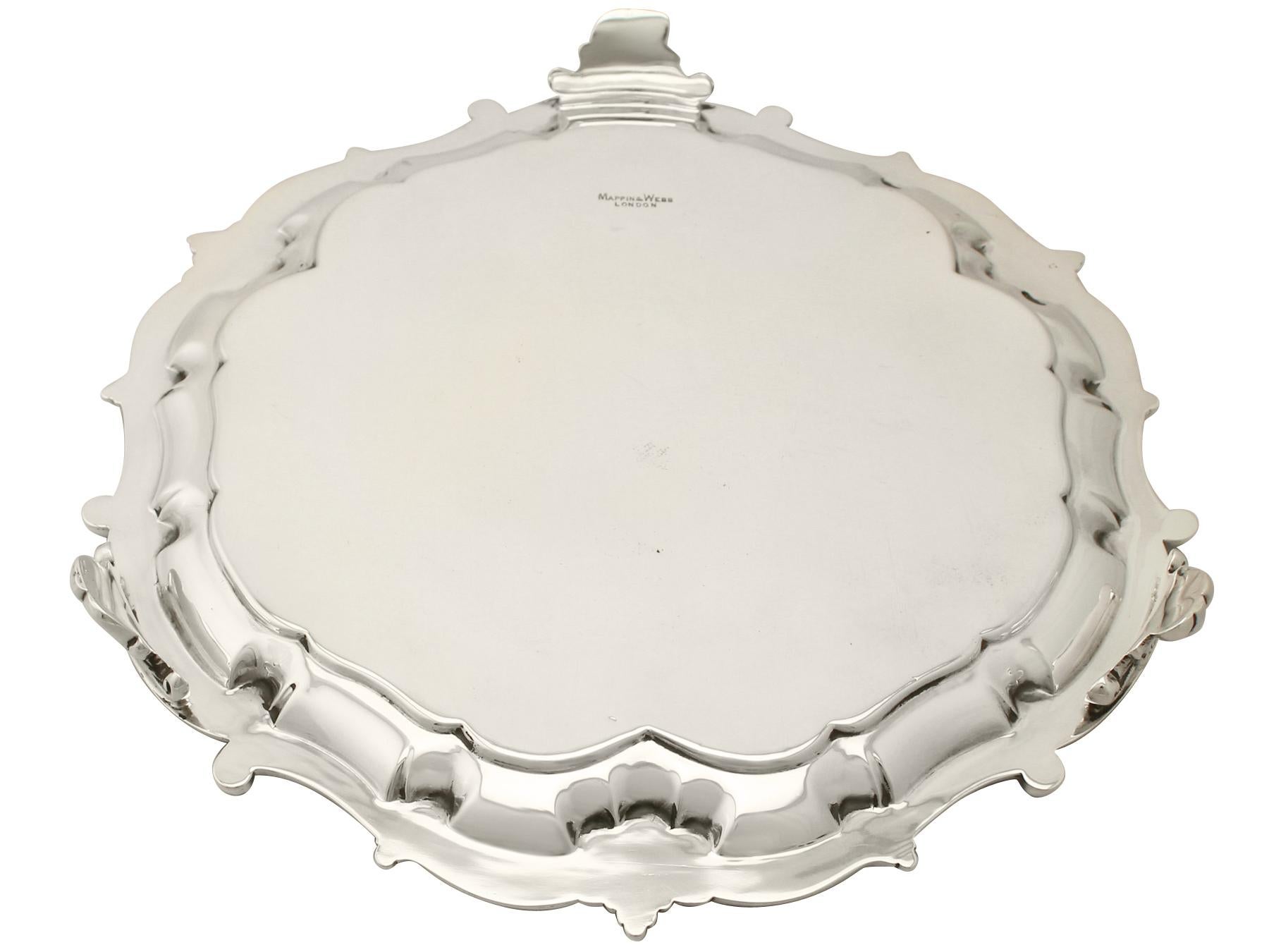 Antique George V Sterling Silver Salver by Mappin & Webb, 1912 2