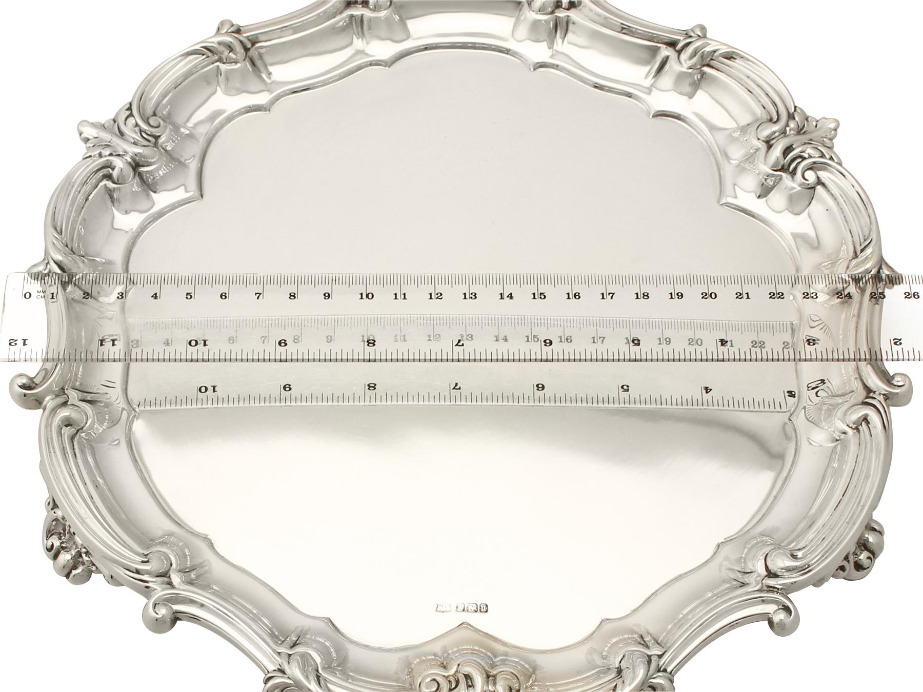 Antique George V Sterling Silver Salver by Mappin & Webb, 1912 3