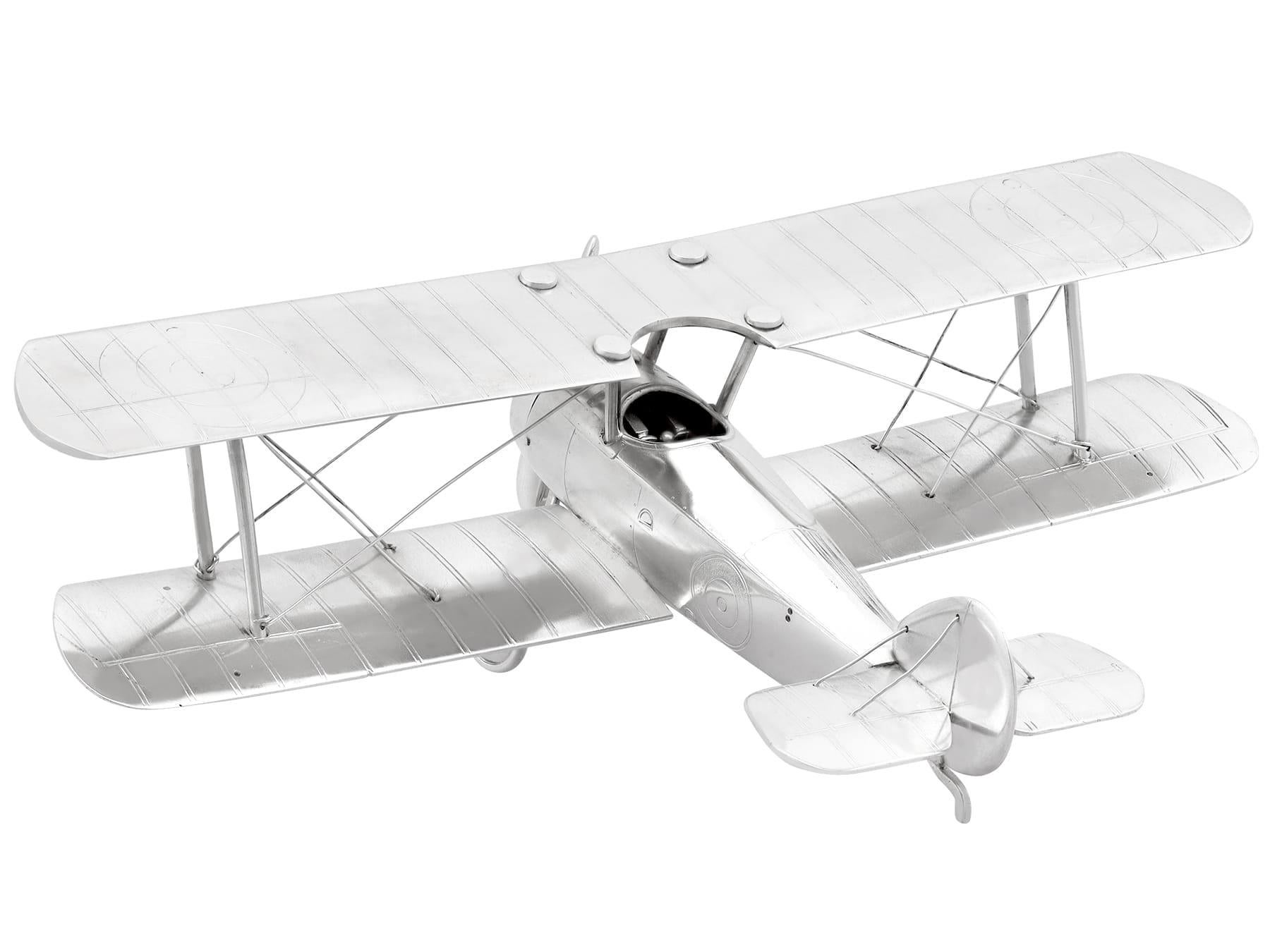 Antico soprammobile Sopwith Biplano in argento di Giorgio V (1919) in vendita 4