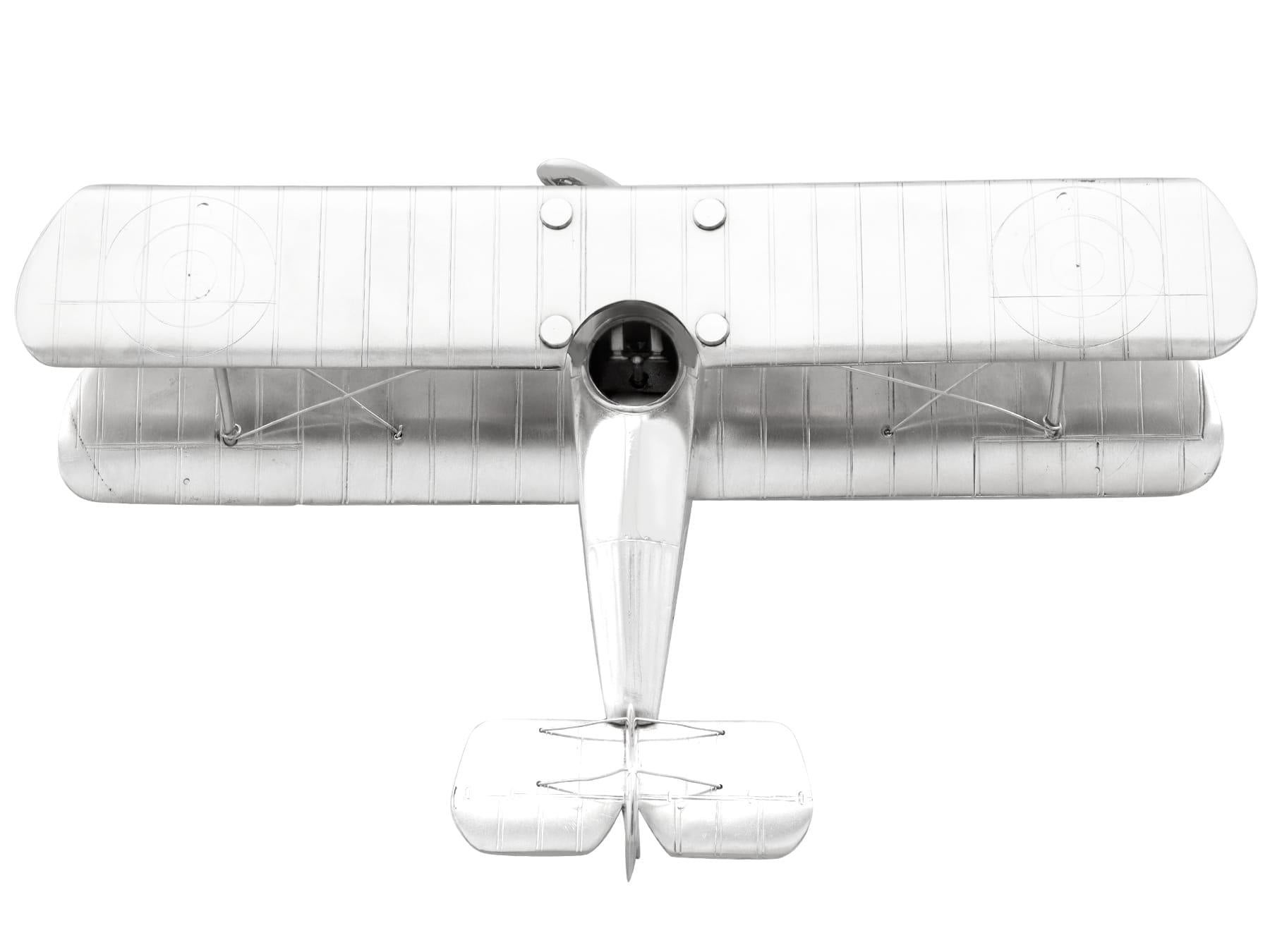 Antico soprammobile Sopwith Biplano in argento di Giorgio V (1919) in vendita 5