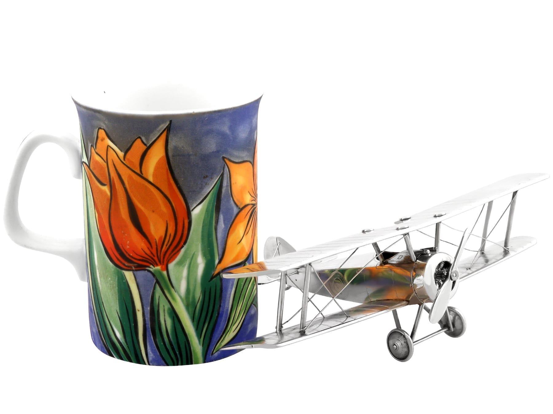 Argento 925 Antico soprammobile Sopwith Biplano in argento di Giorgio V (1919) in vendita