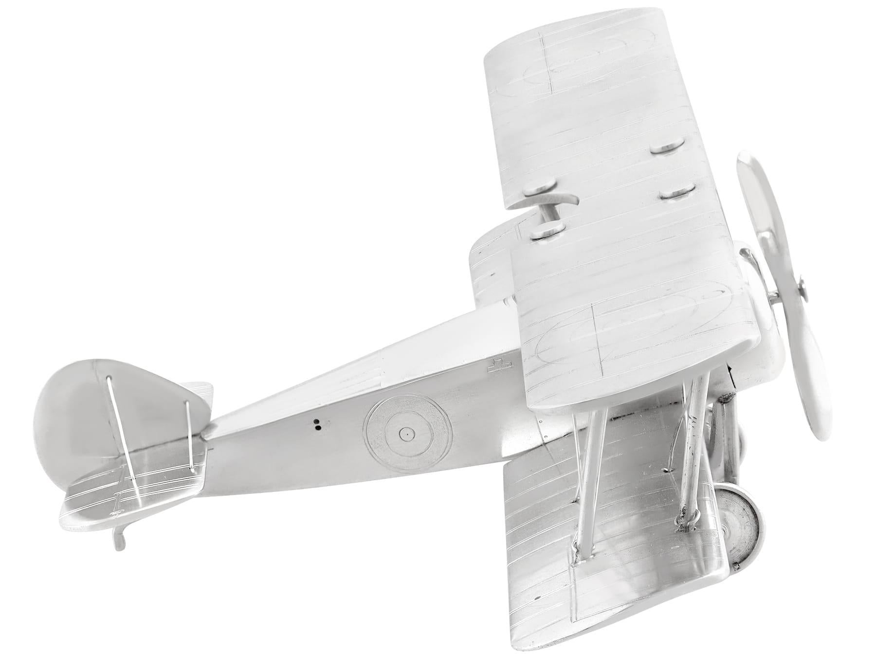 Antico soprammobile Sopwith Biplano in argento di Giorgio V (1919) in vendita 1