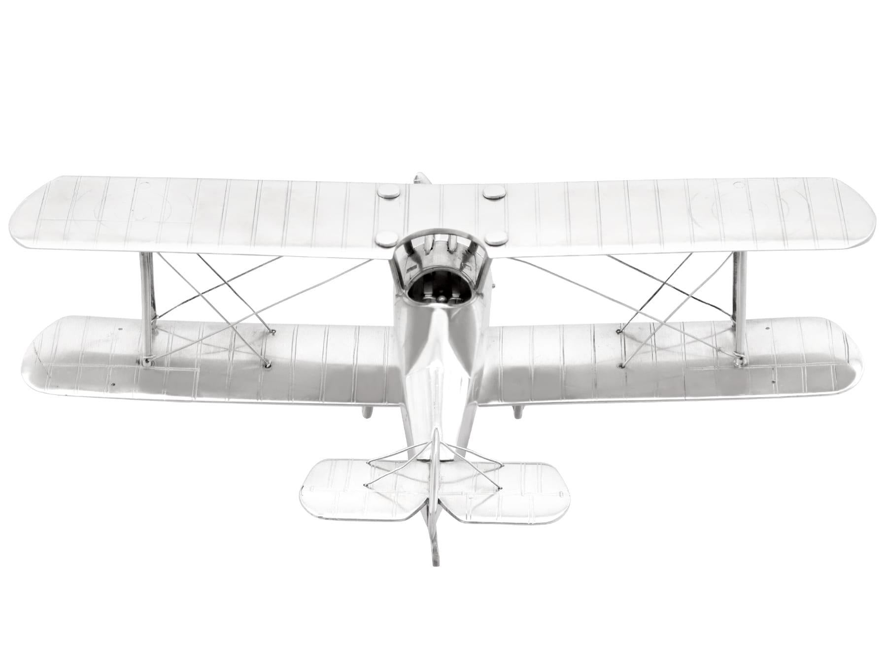 Antico soprammobile Sopwith Biplano in argento di Giorgio V (1919) in vendita 3
