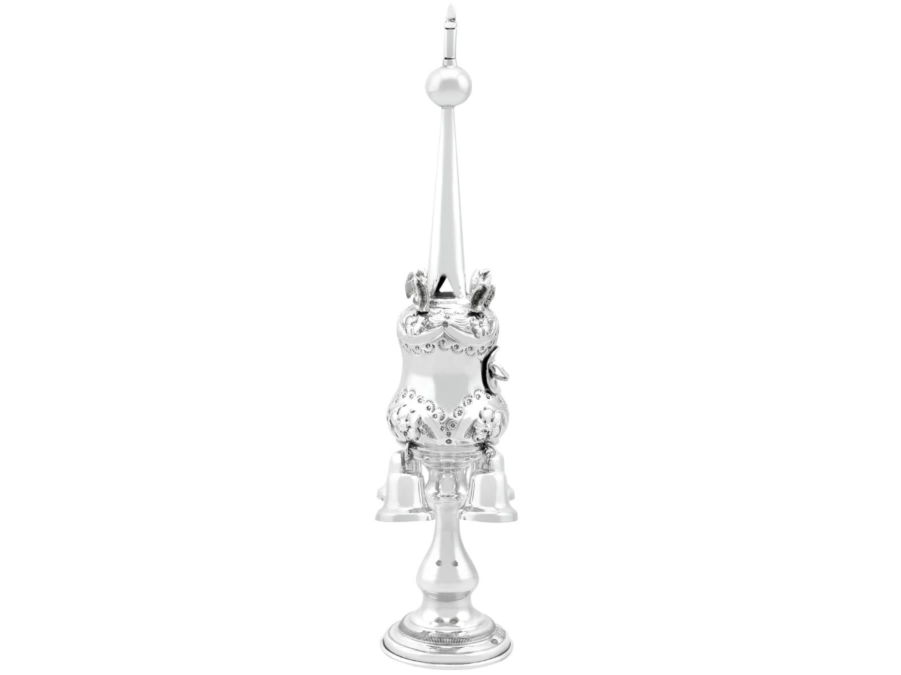 English Antique 1915 Sterling Silver Spice Tower For Sale