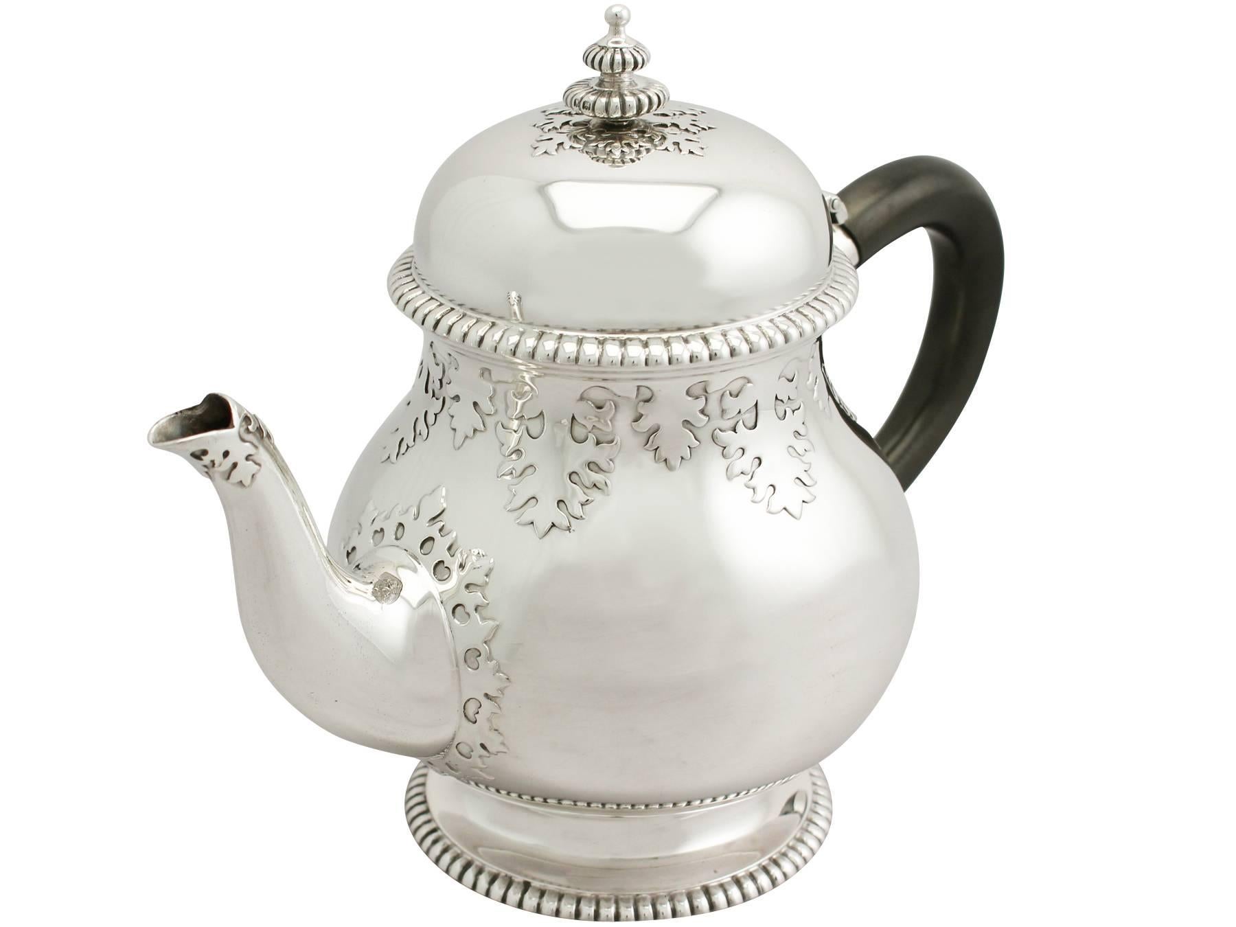 English Antique George V Sterling Silver Teapot