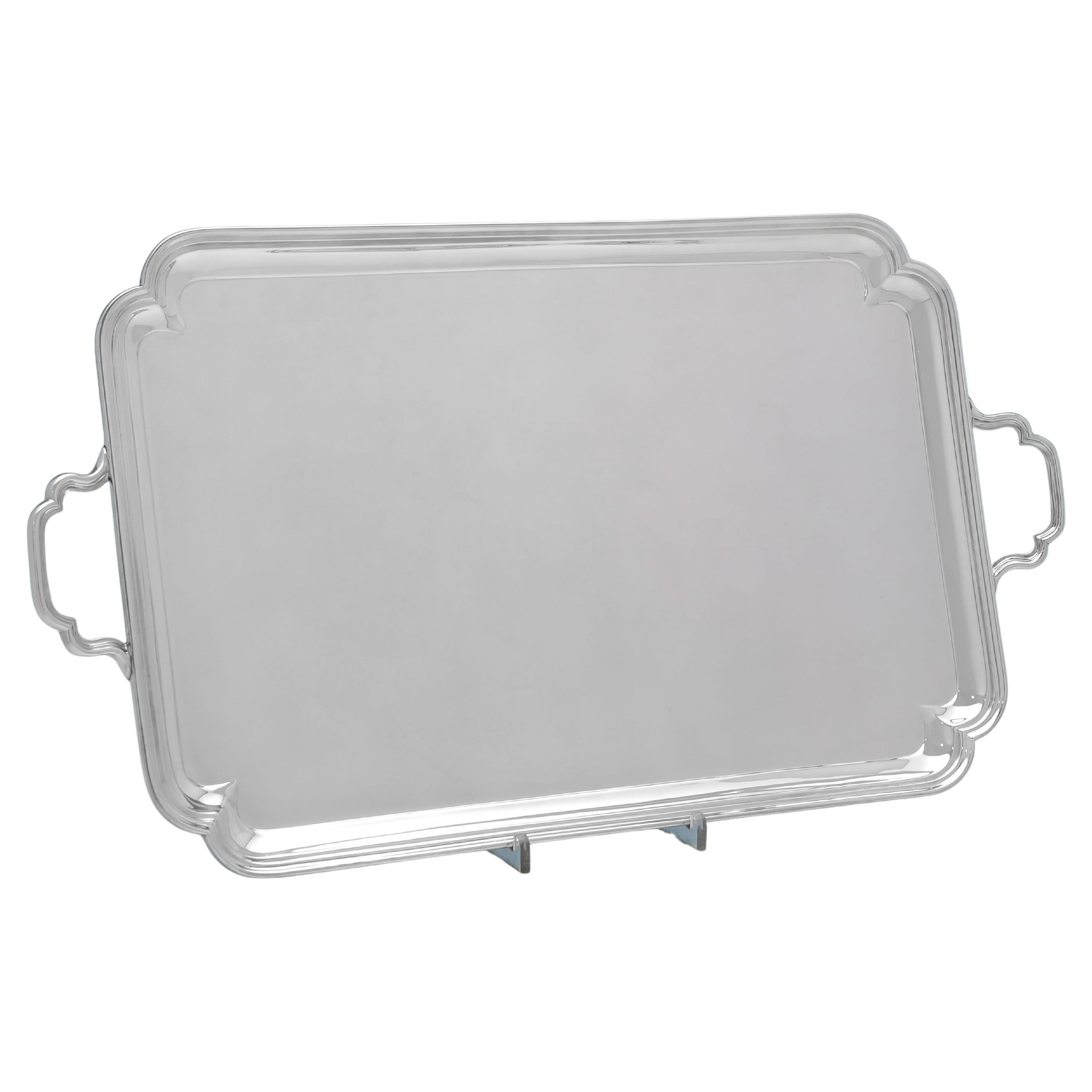 Antico vassoio in argento sterling George V di Goldsmiths 
Silversmiths del 1910