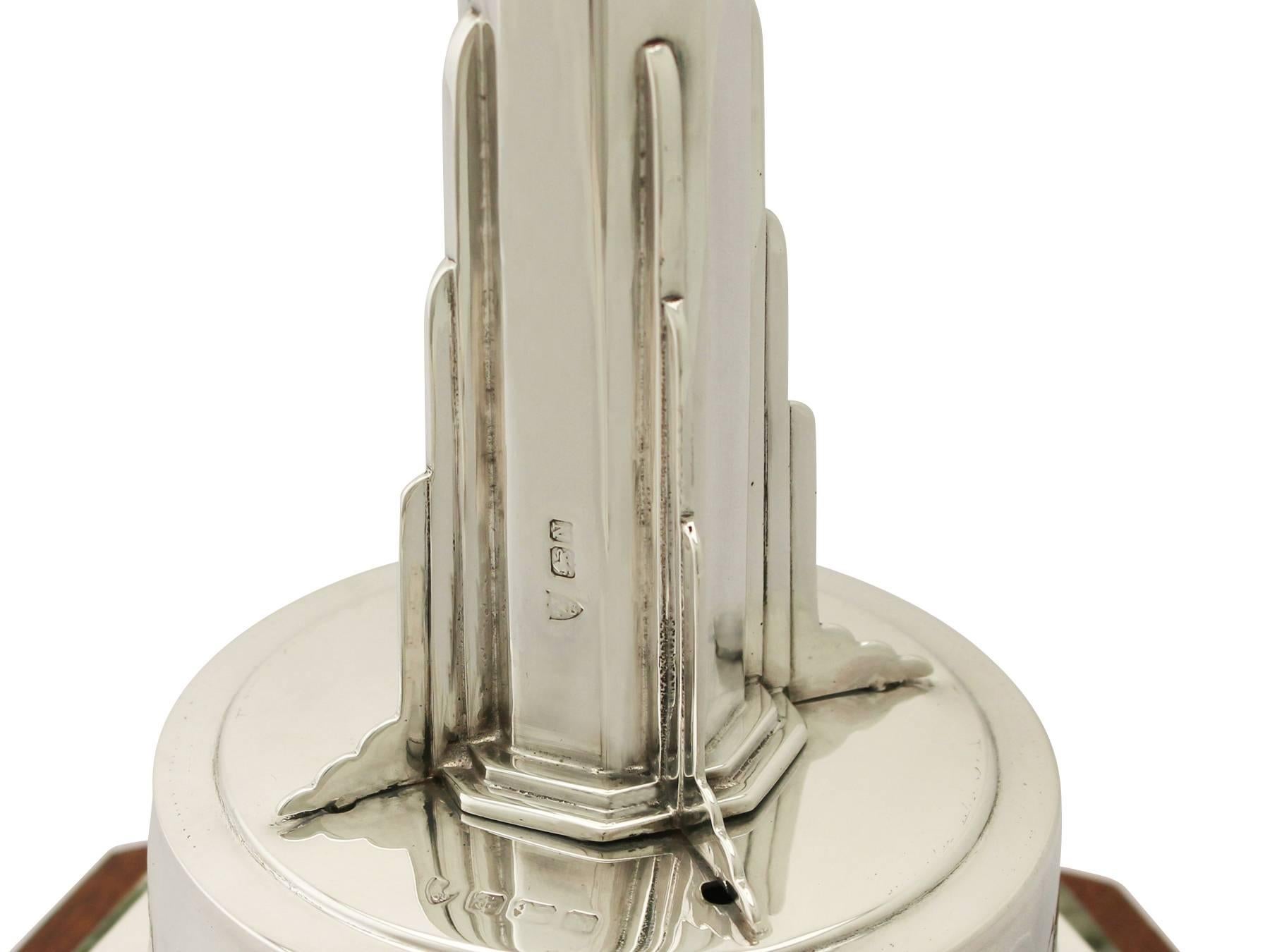 English Antique George VI Art Deco Sterling Silver Presentation Trophy