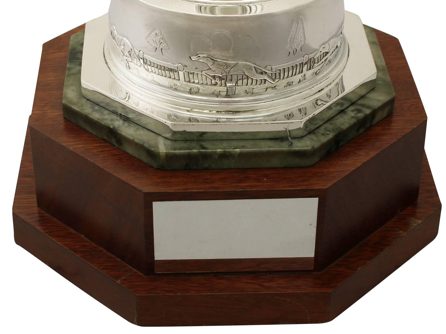 Antique George VI Art Deco Sterling Silver Presentation Trophy 4
