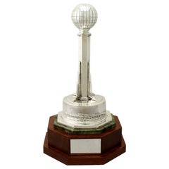 Antique George VI Art Deco Sterling Silver Presentation Trophy