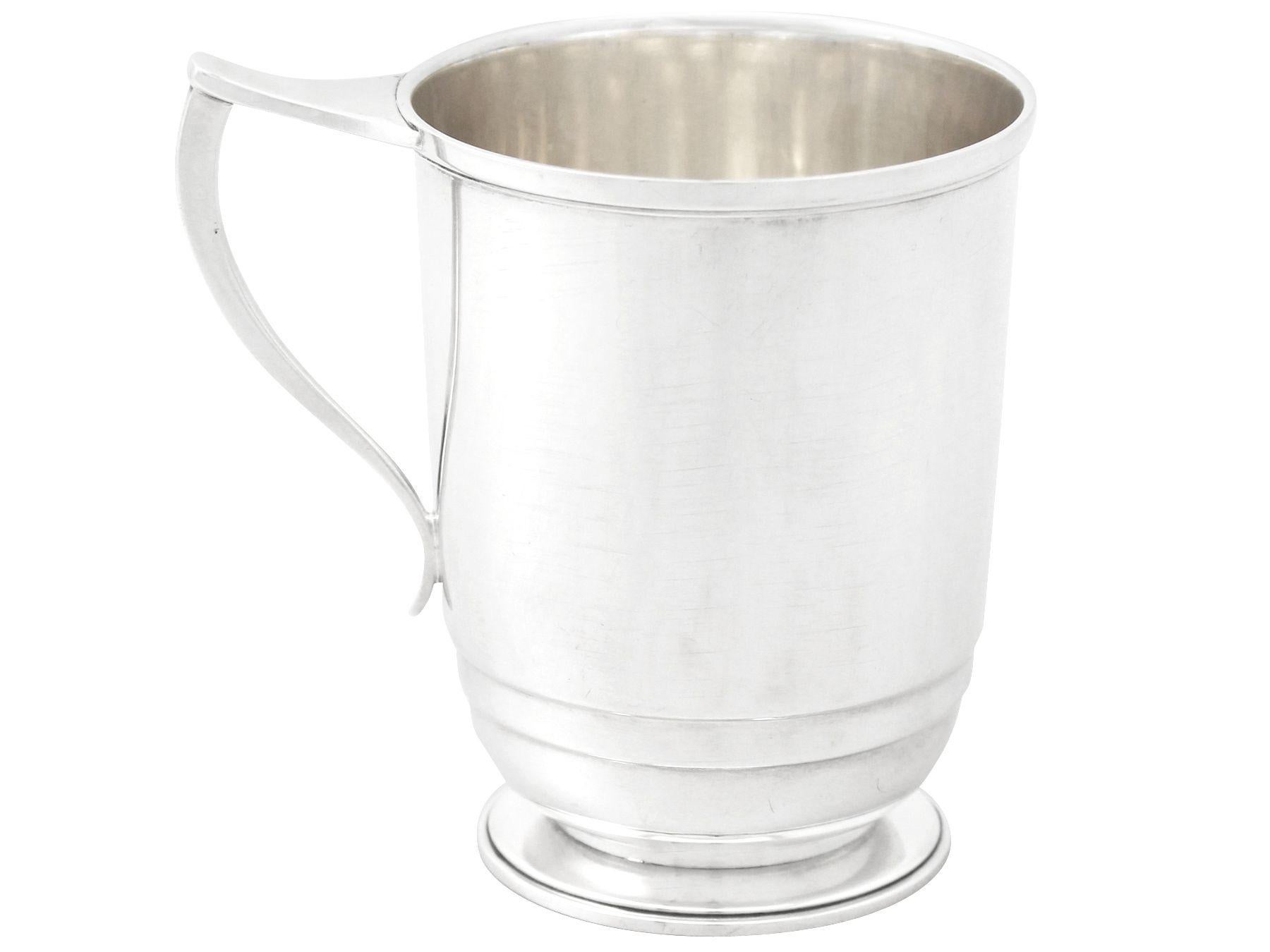Great Britain (UK) Roberts & Belk Ltd Antique English Sterling Silver Christening Mug For Sale