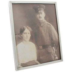 Antique George VI English Sterling Silver Photograph Frame