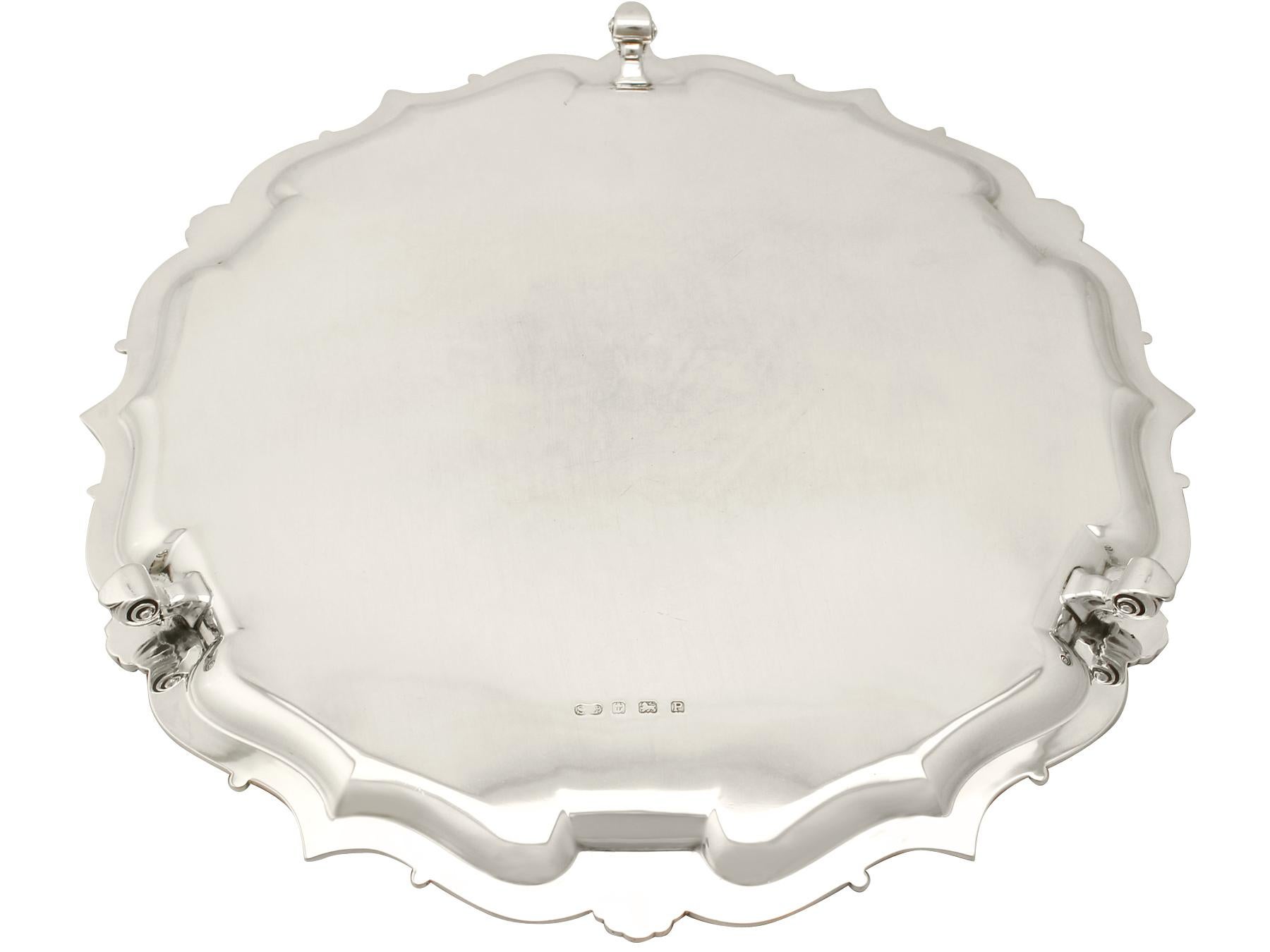 William Suckling Ltd Antique English Sterling Silver Salver 4