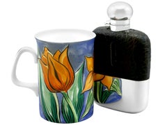 Éclabousssure de hanche ancienne George vi en argent sterling et peau de crocodile