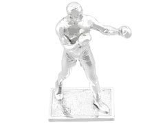 Antique George VI Sterling Silver Boxer Statue/Table Ornament