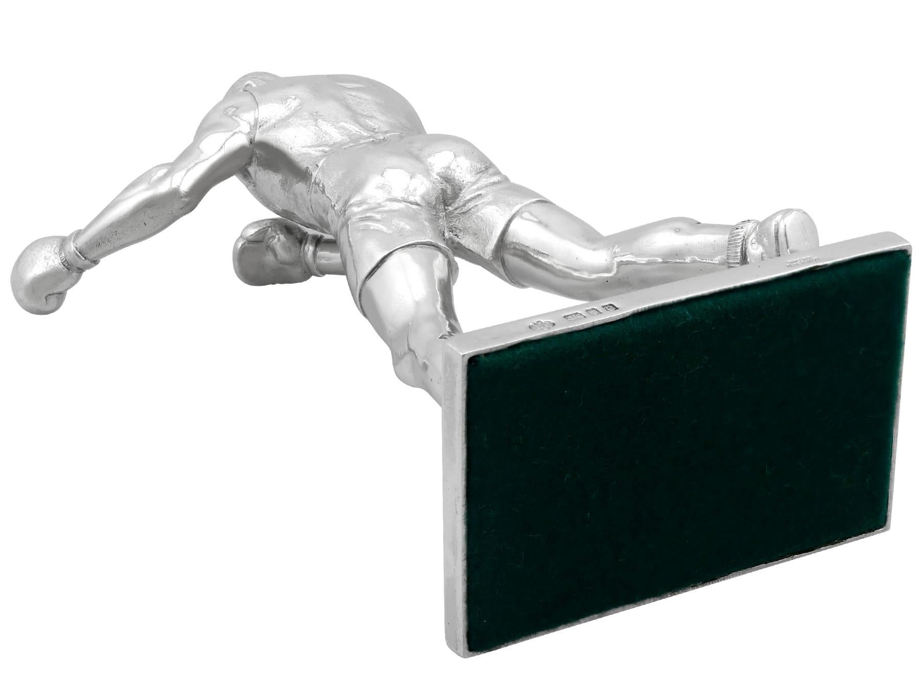 Antica statua del pugile in argento sterling di Giorgio VI in vendita 3