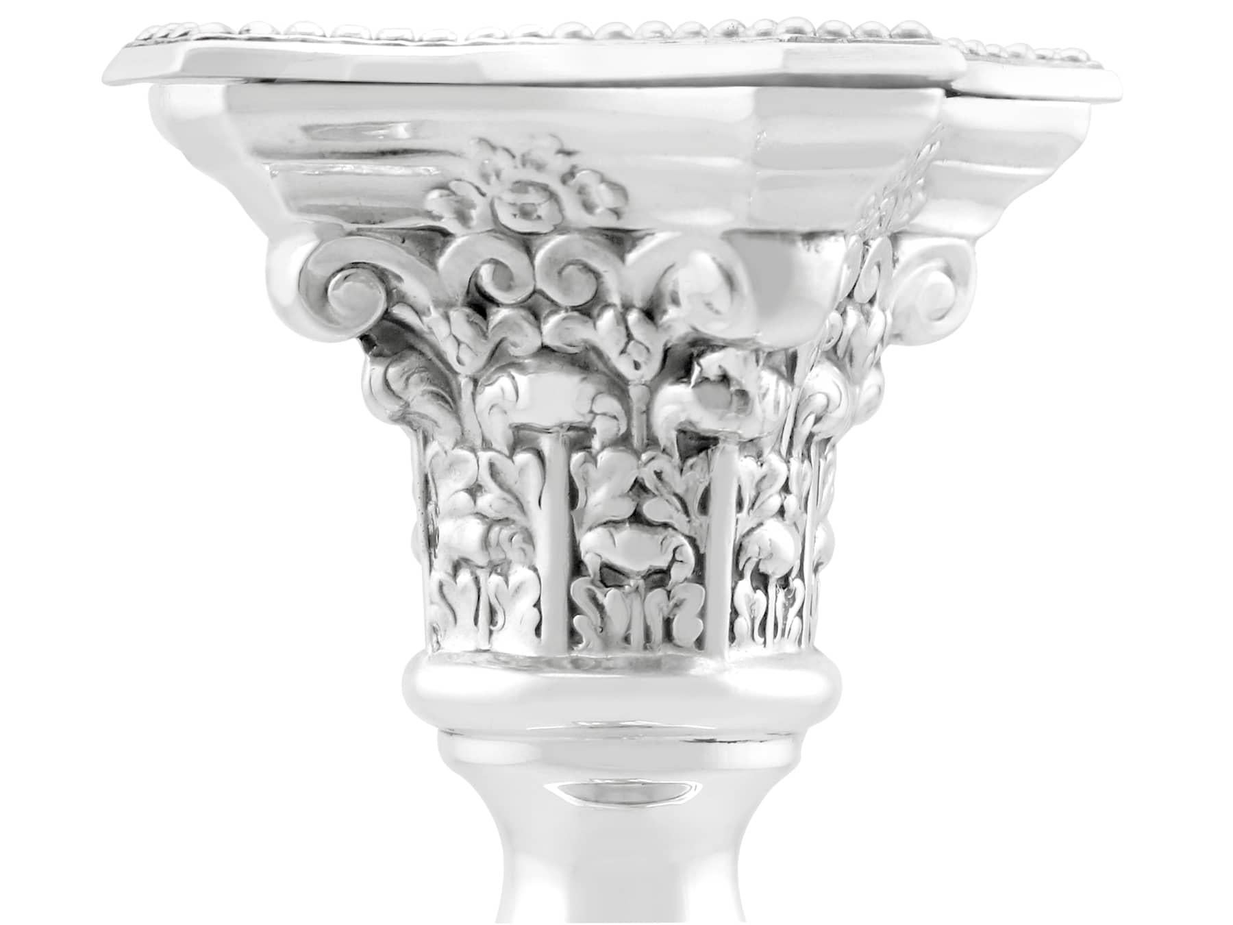 Milieu du XXe siècle Antique chandeliers en argent sterling George VI (1937) en vente