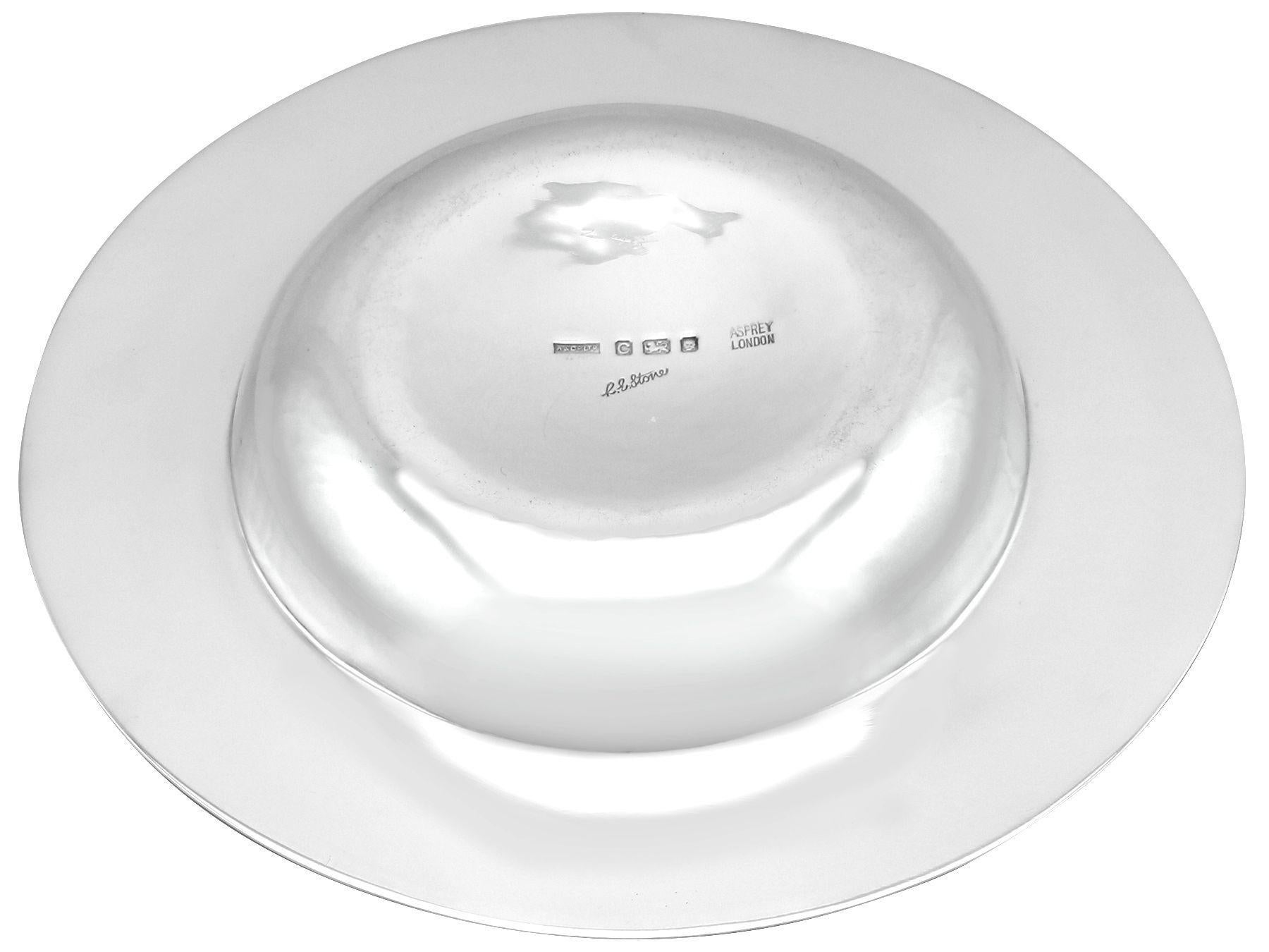 Antique Sterling Silver Christening Bowl and Spoon For Sale 8