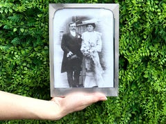 Marco de fotografía antiguo Jorge VI de plata de ley