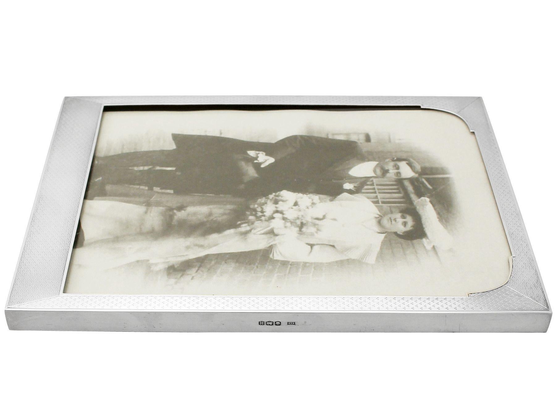 Oak Antique George VI Sterling Silver Photograph Frame For Sale