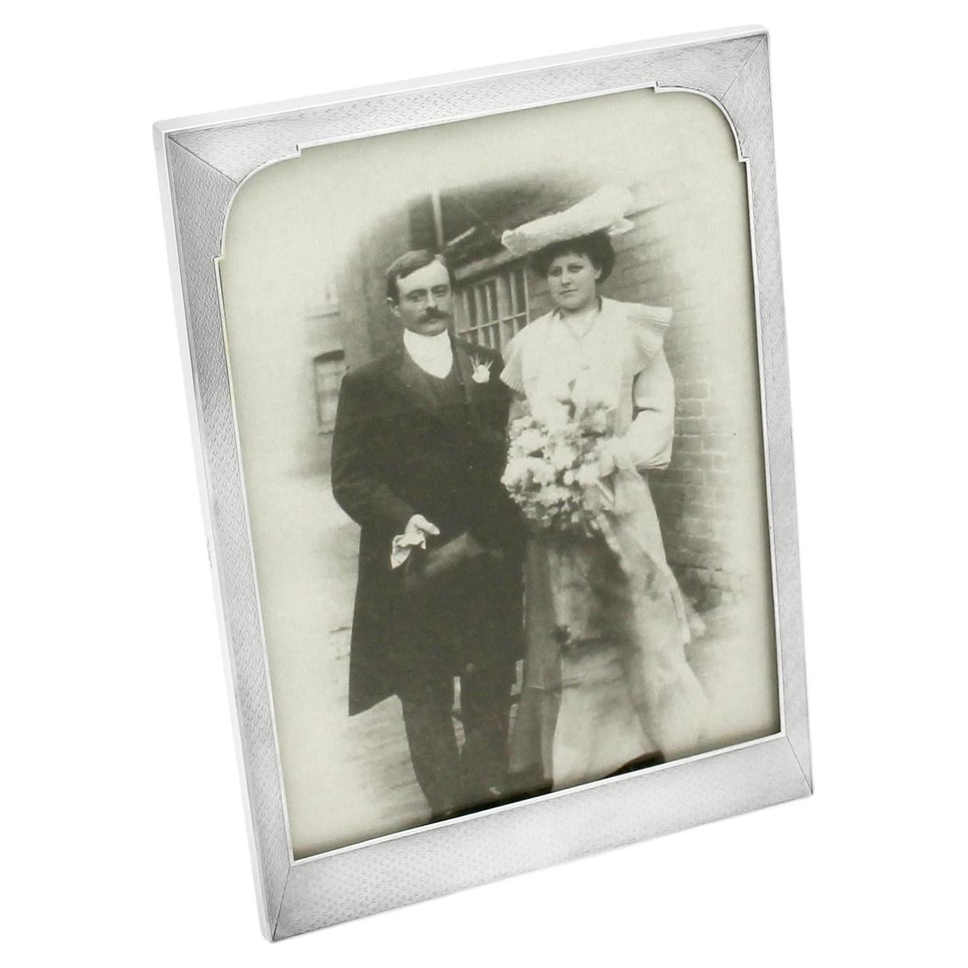 Antique George VI Sterling Silver Photograph Frame For Sale