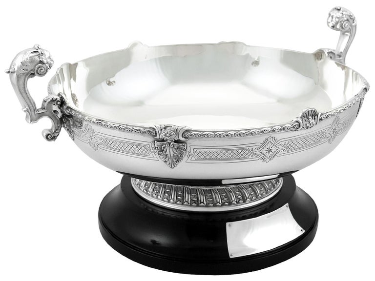 English Antique George VI Sterling Silver Presentation Bowl by Reid & Sons Ltd For Sale