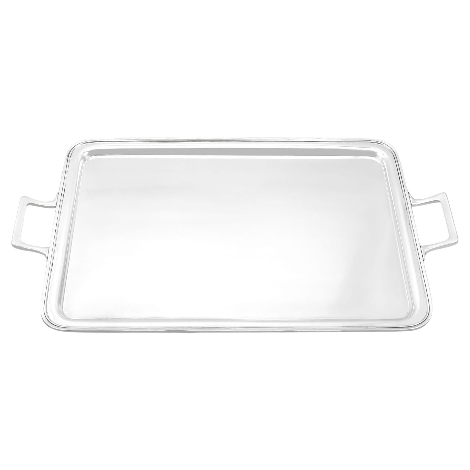 Antique George VI Sterling Silver Tray (1939) For Sale
