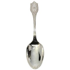 Antique George W Shiebler Sterling Silver Diamond Pattern Place Spoon with Mono