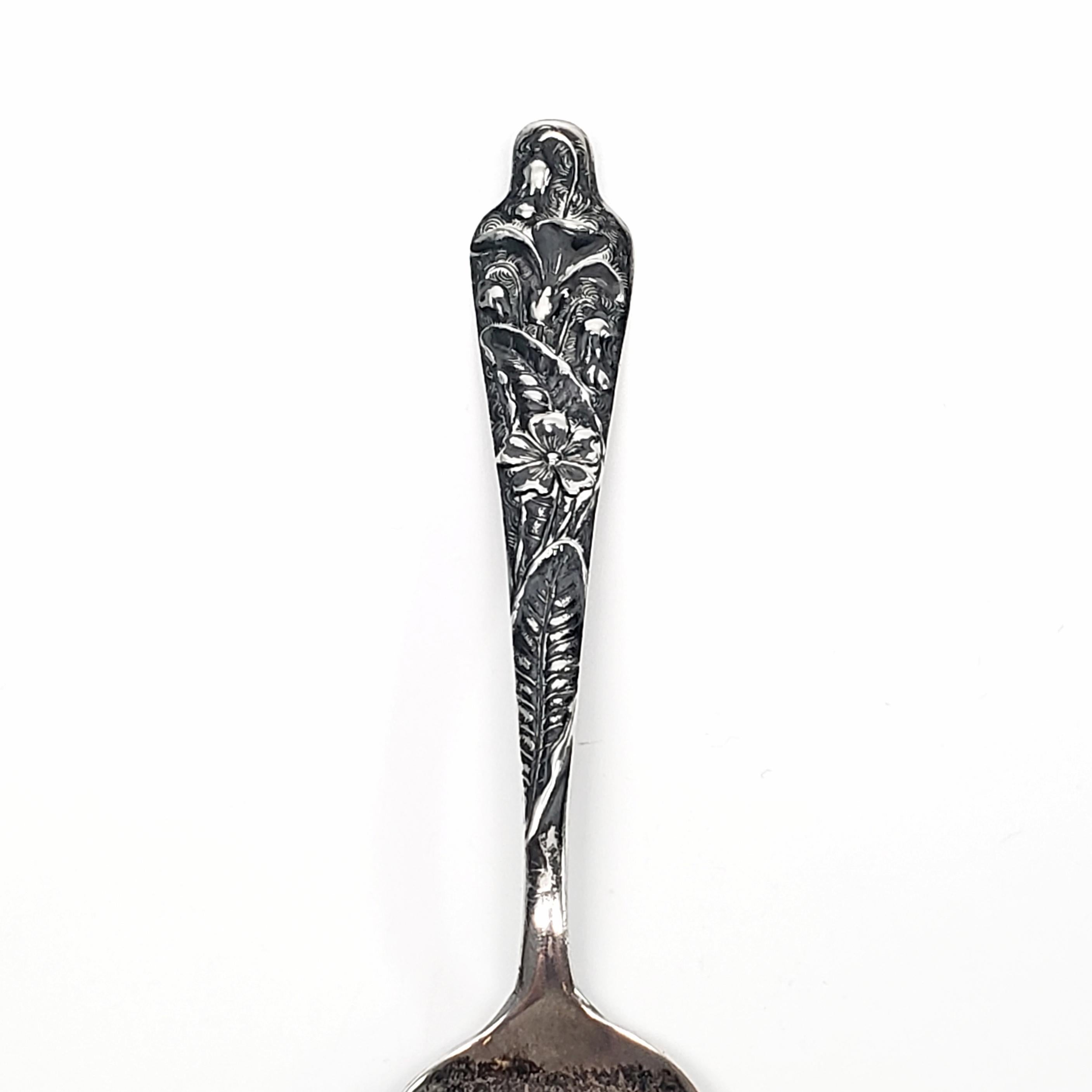 Women's Antique George W Shiebler Sterling Silver Flora #1 Primrose Teaspoon #6935 For Sale