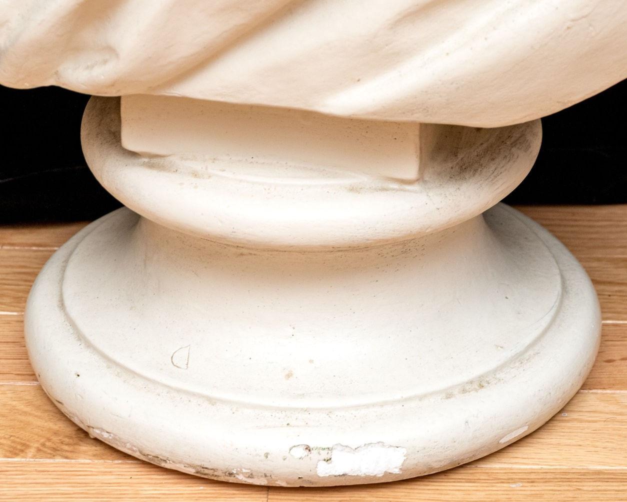 Federal Antique George Washington Plaster Bust After Jean Antoine Houdon For Sale