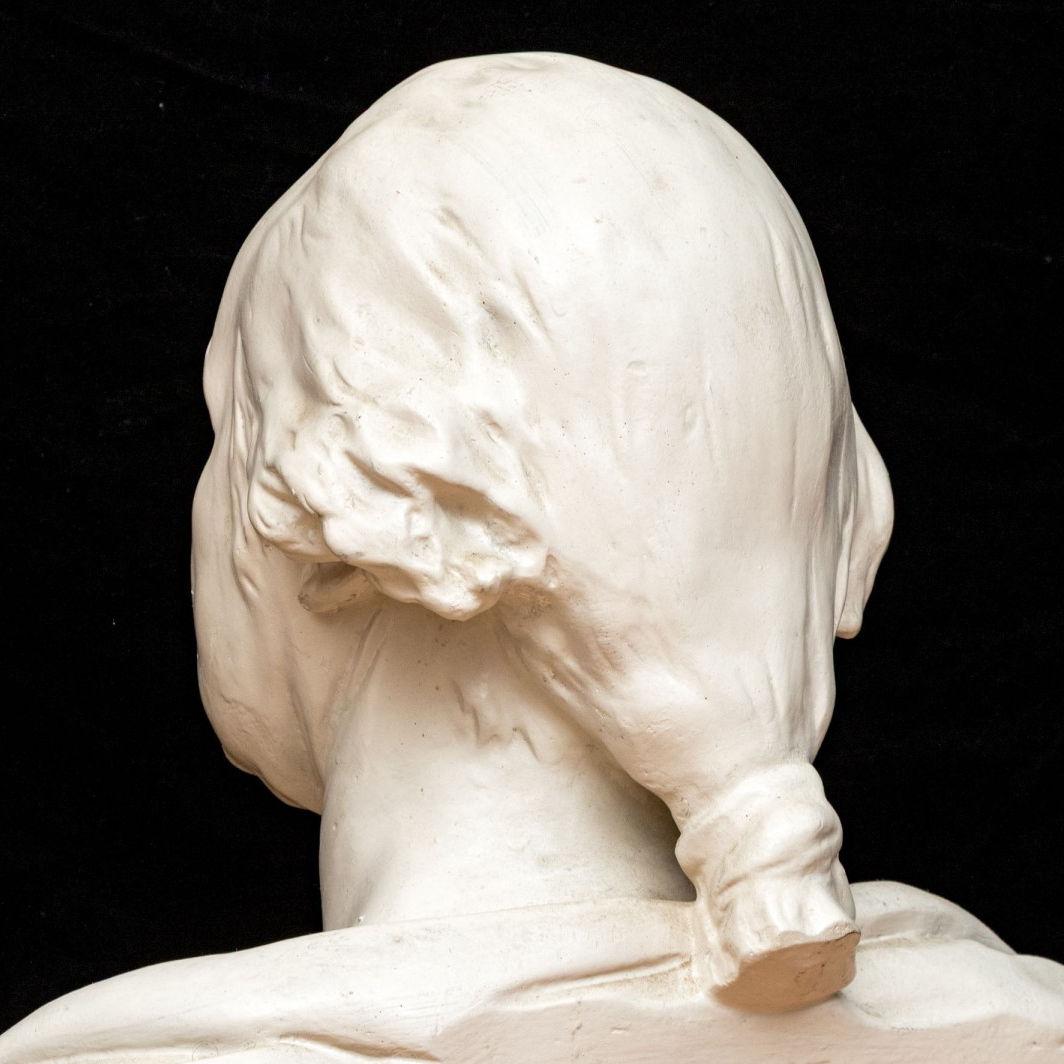 American Antique George Washington Plaster Bust After Jean Antoine Houdon For Sale