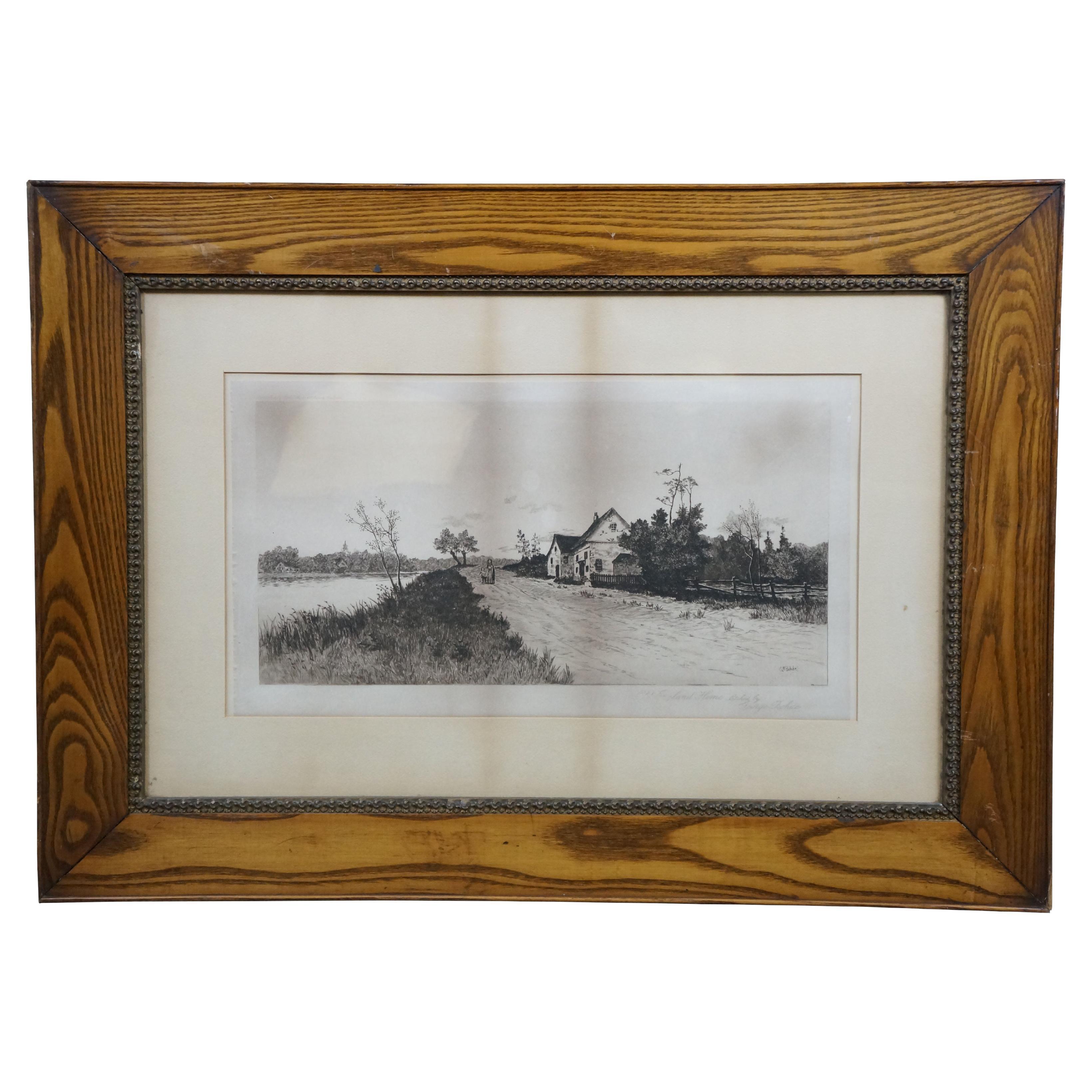 Antico George William Bohde - Paesaggio domestico dell'Old England - Acquaforte 35"