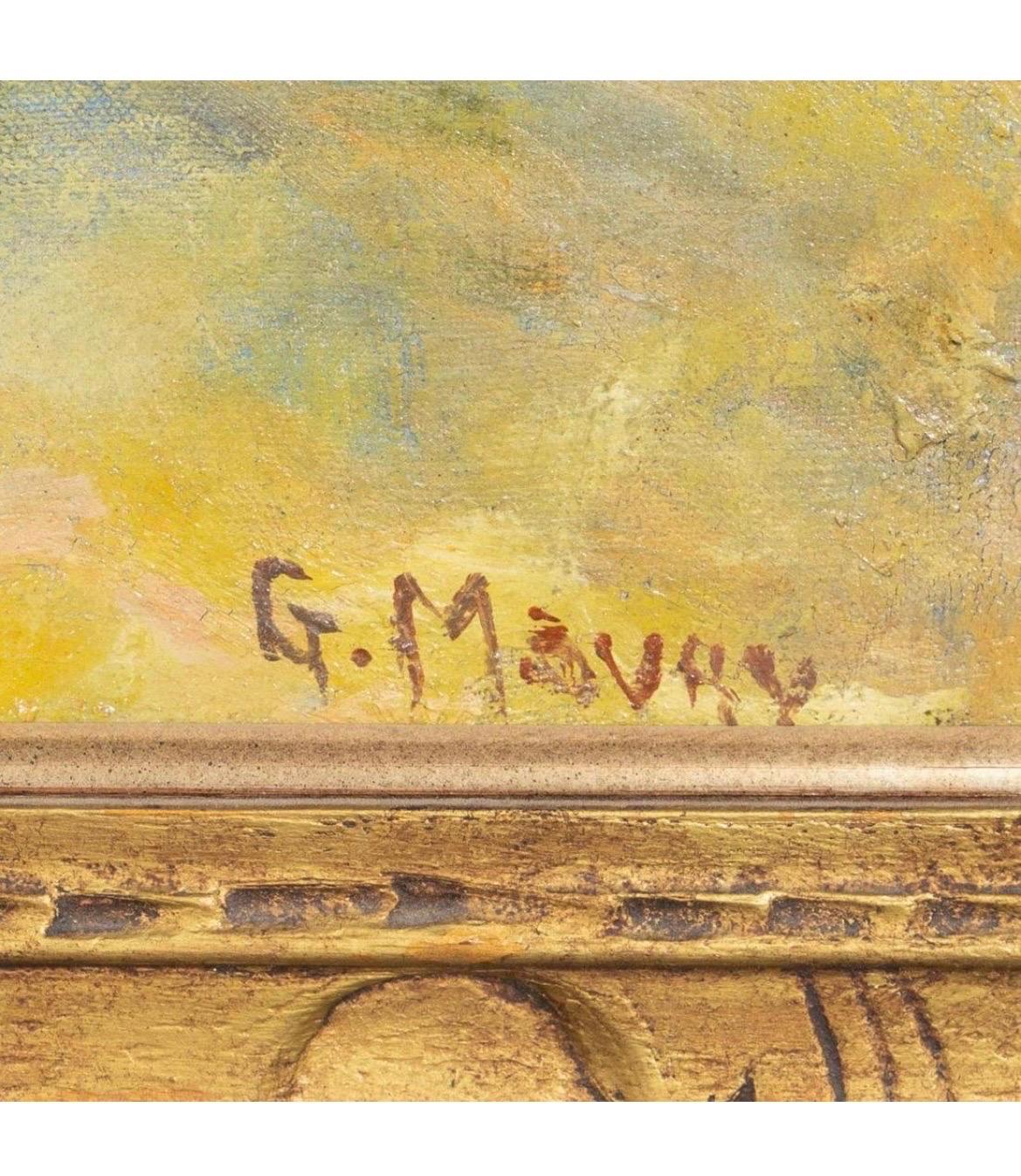 Antikes französisches impressionistisches Chariot-Rennen von Georges Maury, Öl auf Leinwand im Angebot 2