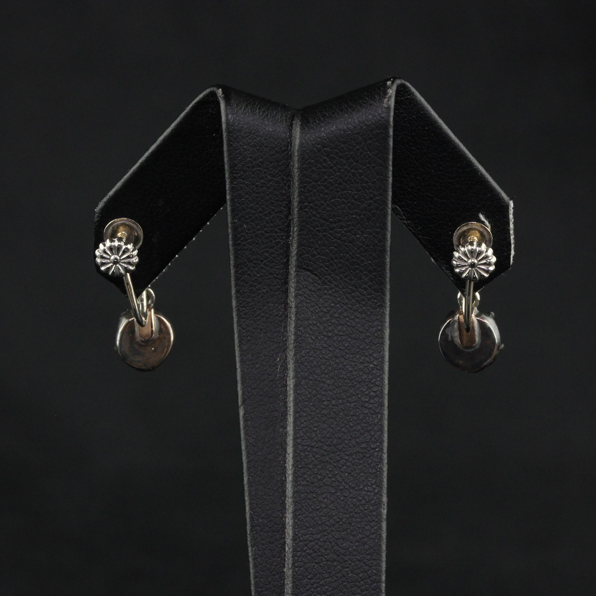 Antique Georgian 14K White Gold Silver Rose Cut Diamond Drop Dangling Earrings For Sale 5
