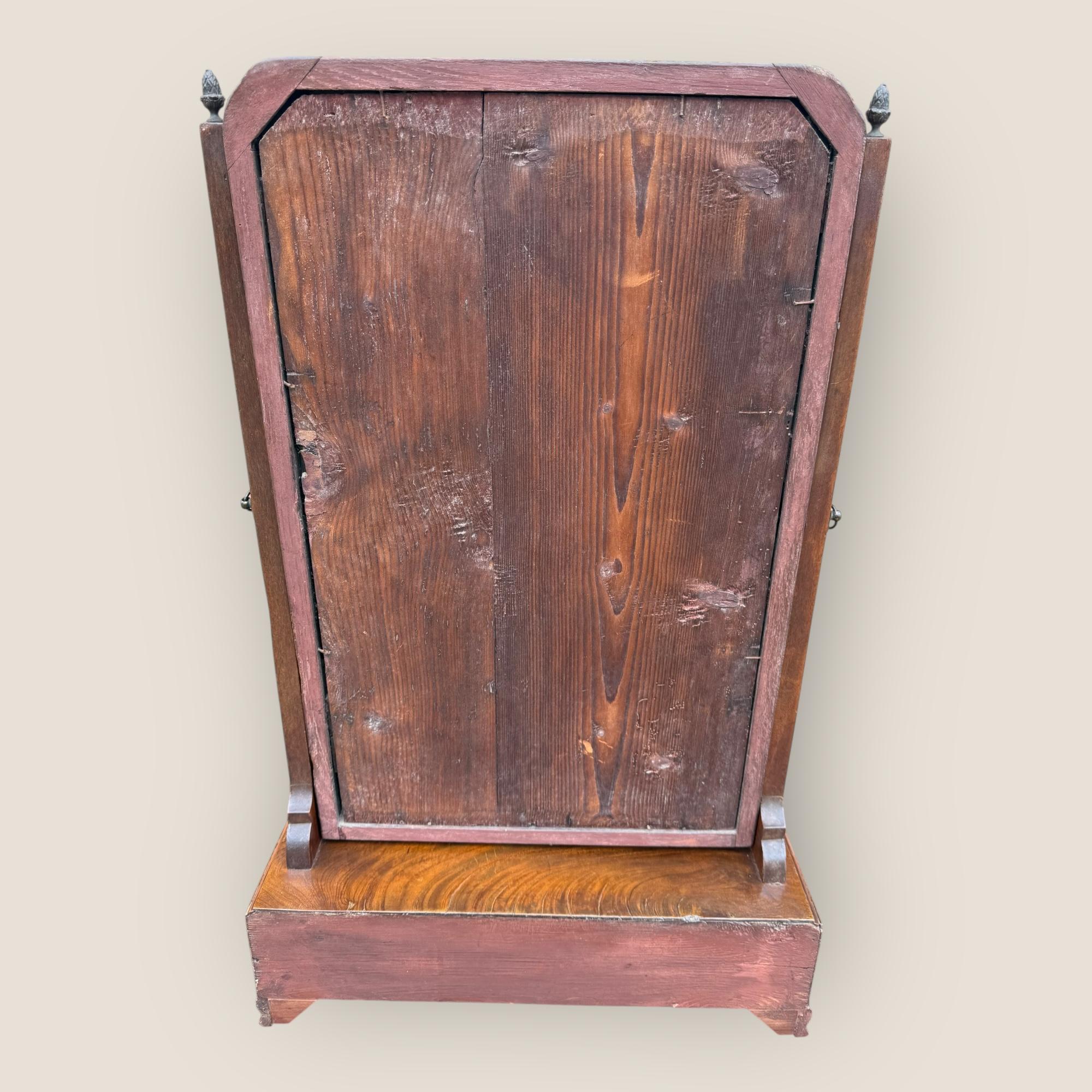 Antique Georgian 1790 Mahogany & Gilt Dressing Table Mirror with Brass Handles For Sale 6