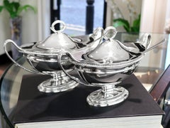 Antike georgianische Sauciere aus Sterlingsilber mit Lappen aus den 1790er Jahren
