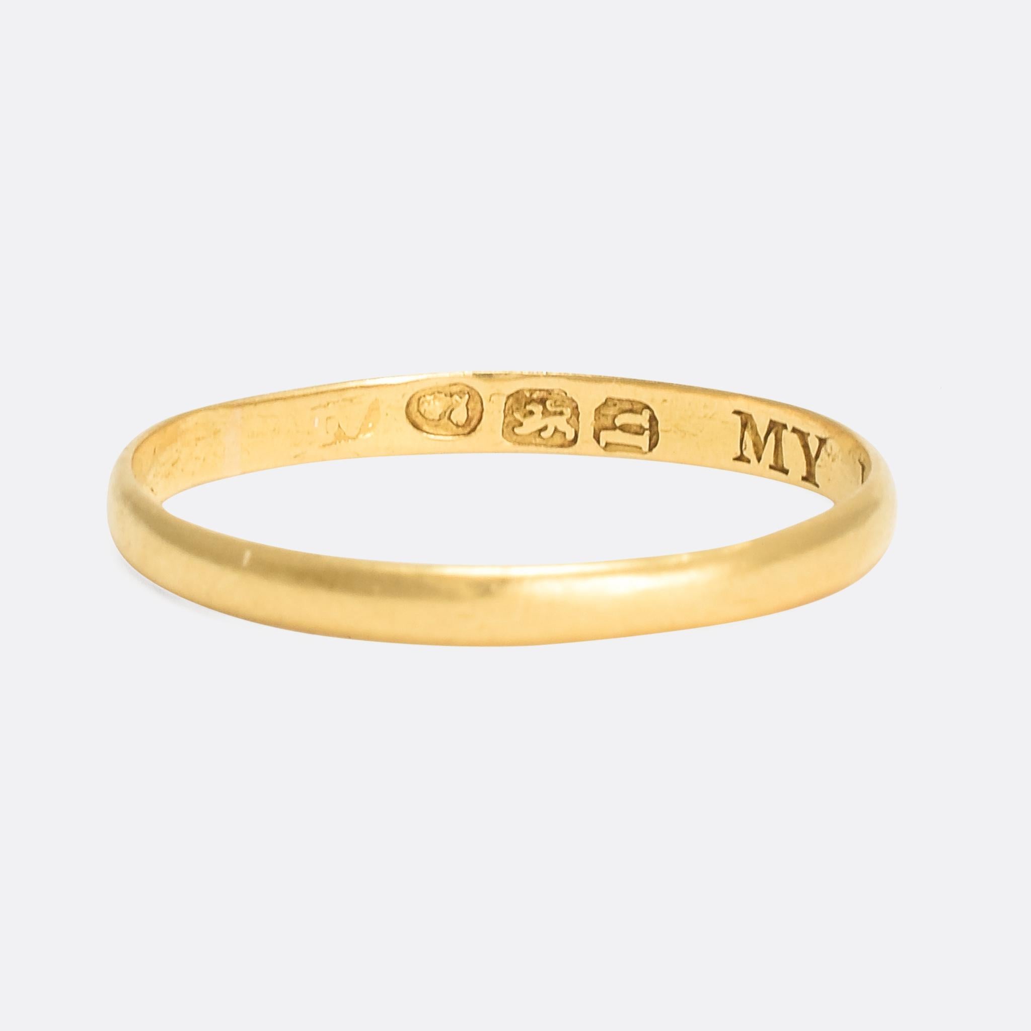 Antique Georgian 18 Karat Gold Posy Ring 