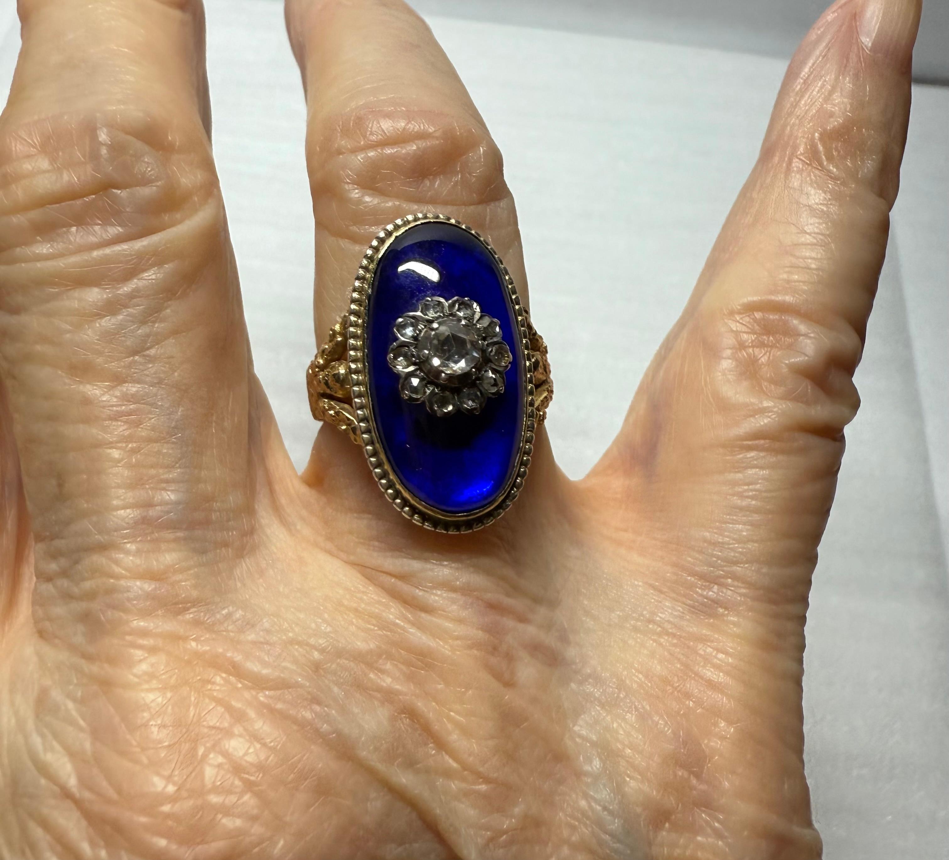 Bague ancienne géorgienne 18 Kt et Sterling Baque Au Firmament en vente 1