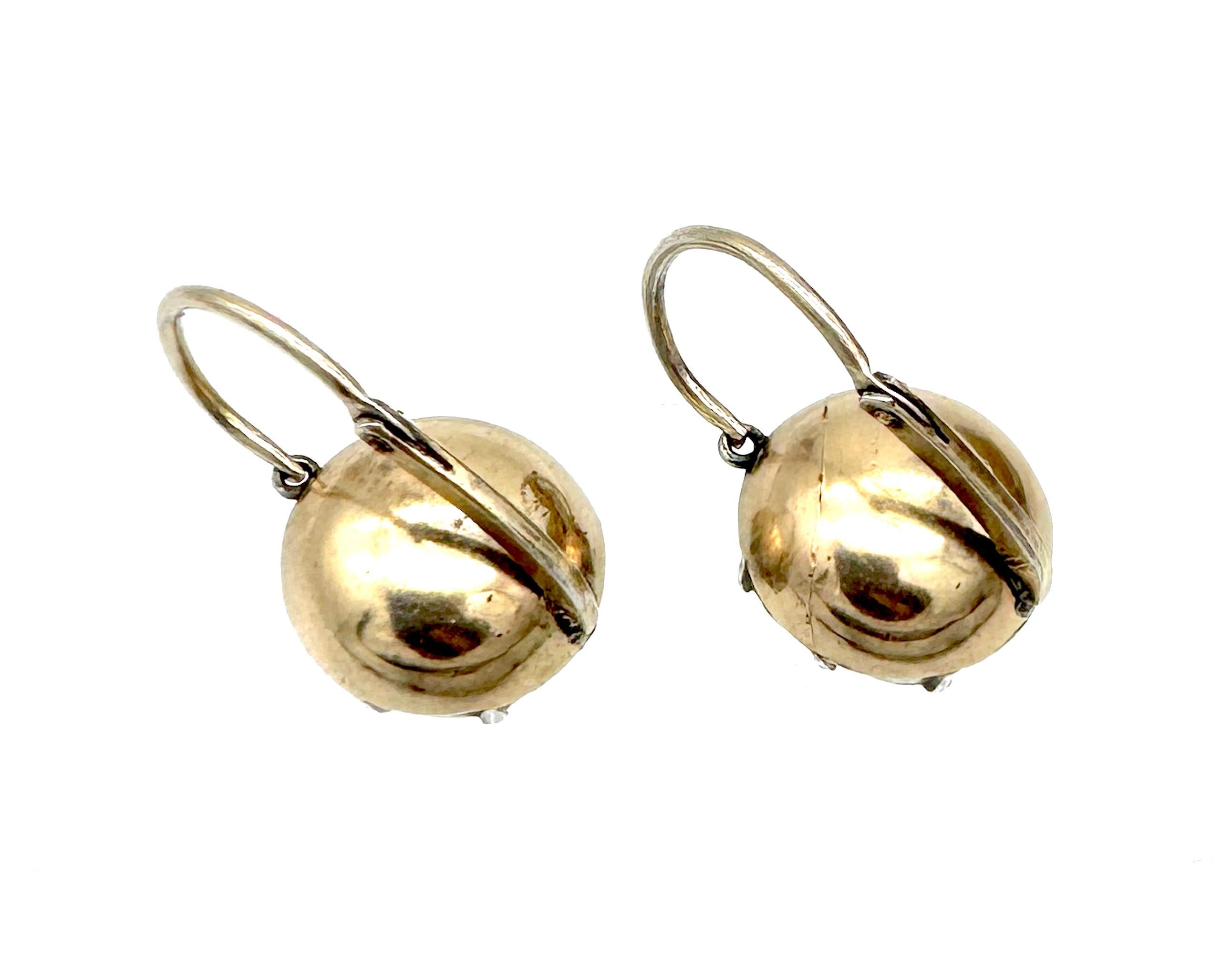 Pendientes Antiguos Georgianos 1820 Single Stone Paste Drop Pendientes Plata 18 Kilates Oro Jorge III