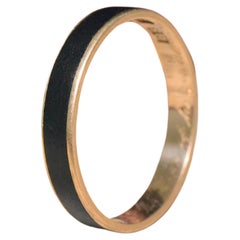 Antiguo Anillo de Luto Georgiano de Oro Esmaltado de 18 ct - Londres 1826