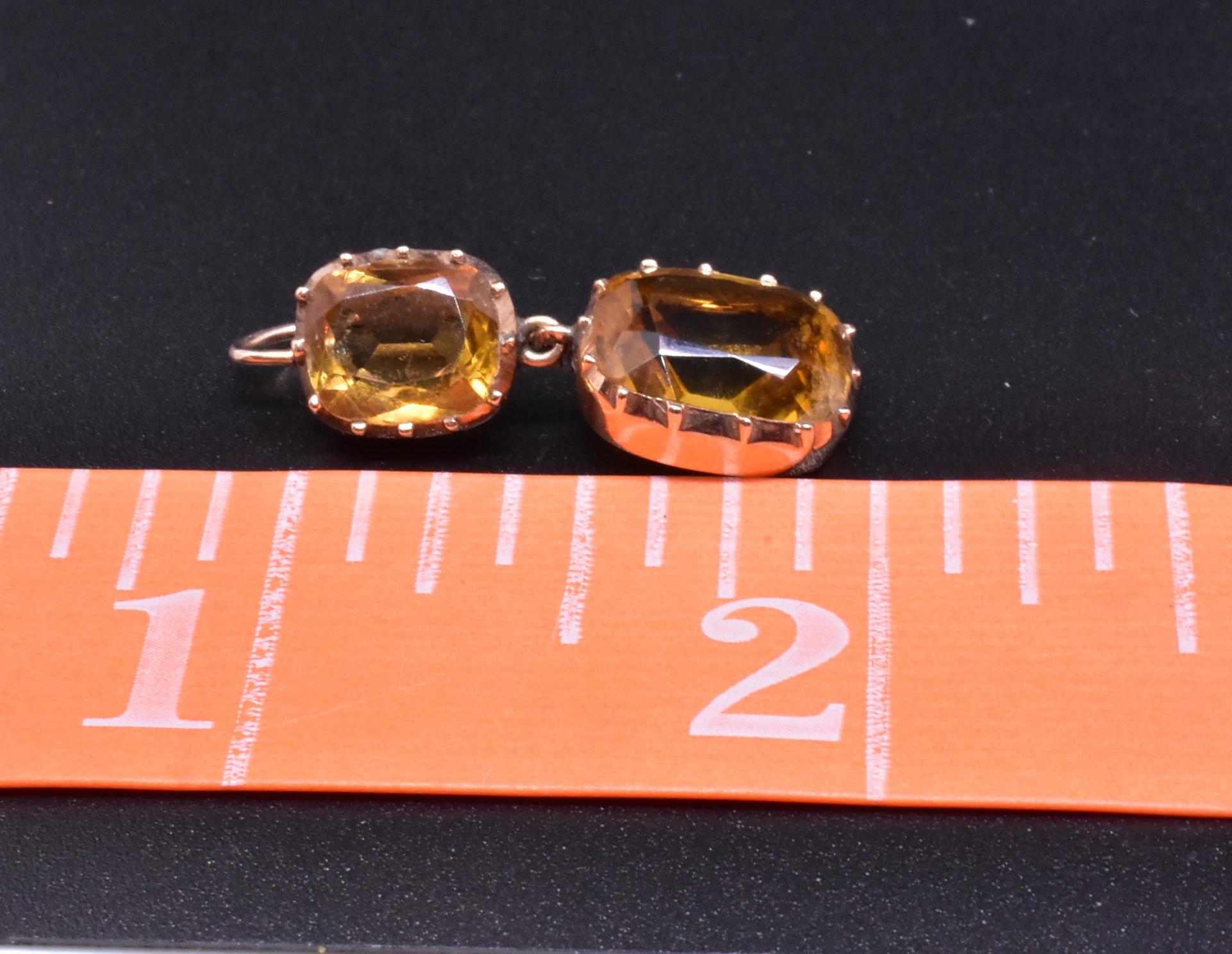 Antique Georgian 18 Karat and Citrine Riviere and Earrings Demi-Parure 5