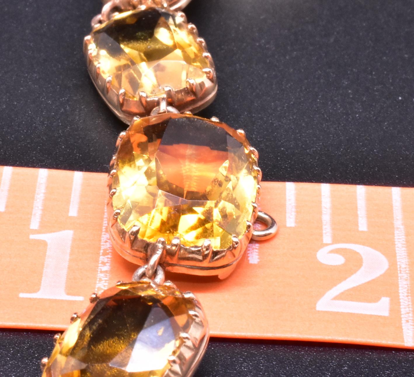Antique Georgian 18 Karat and Citrine Riviere and Earrings Demi-Parure In Excellent Condition In Baltimore, MD