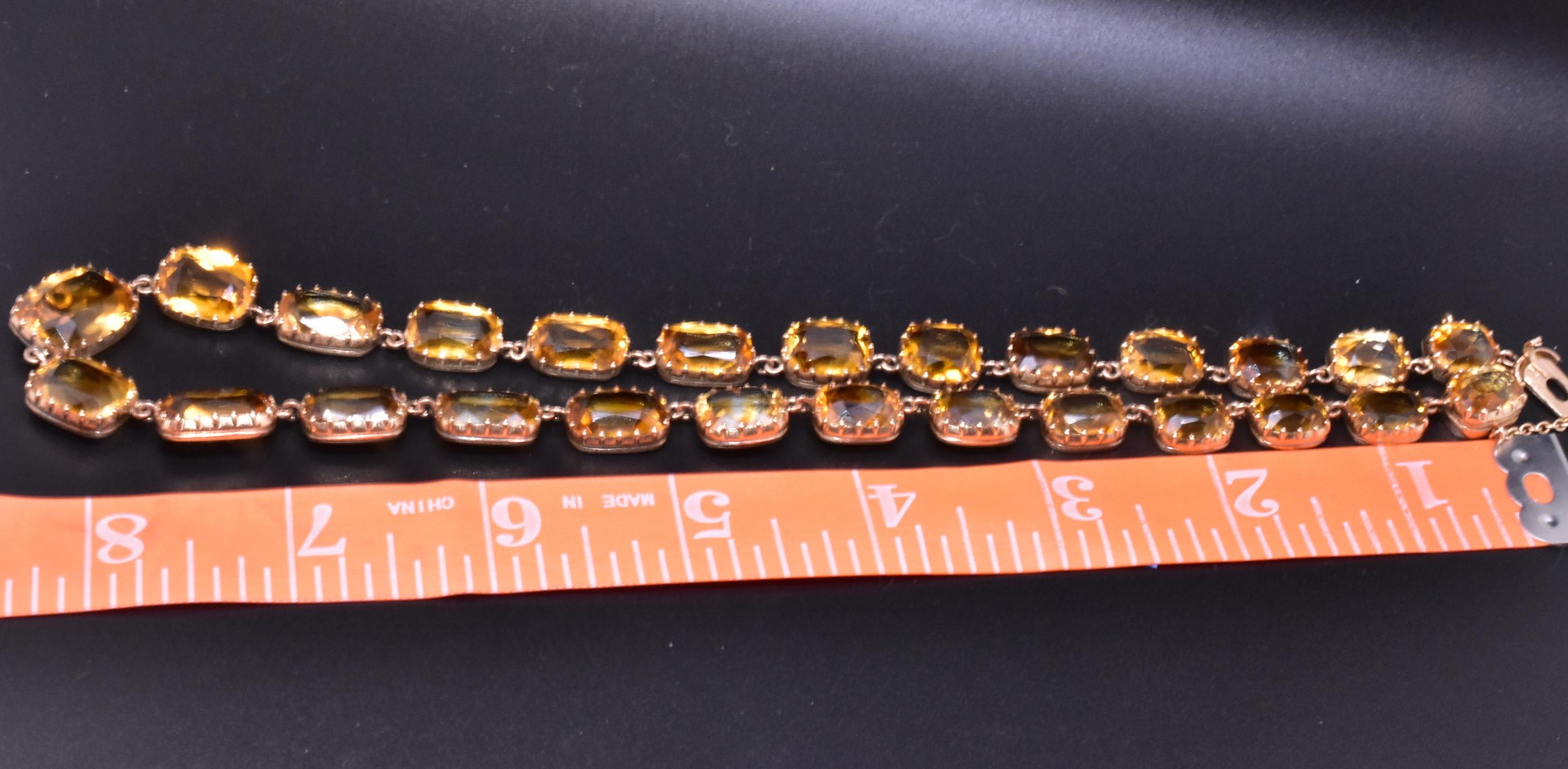 Antique Georgian 18 Karat and Citrine Riviere and Earrings Demi-Parure 1