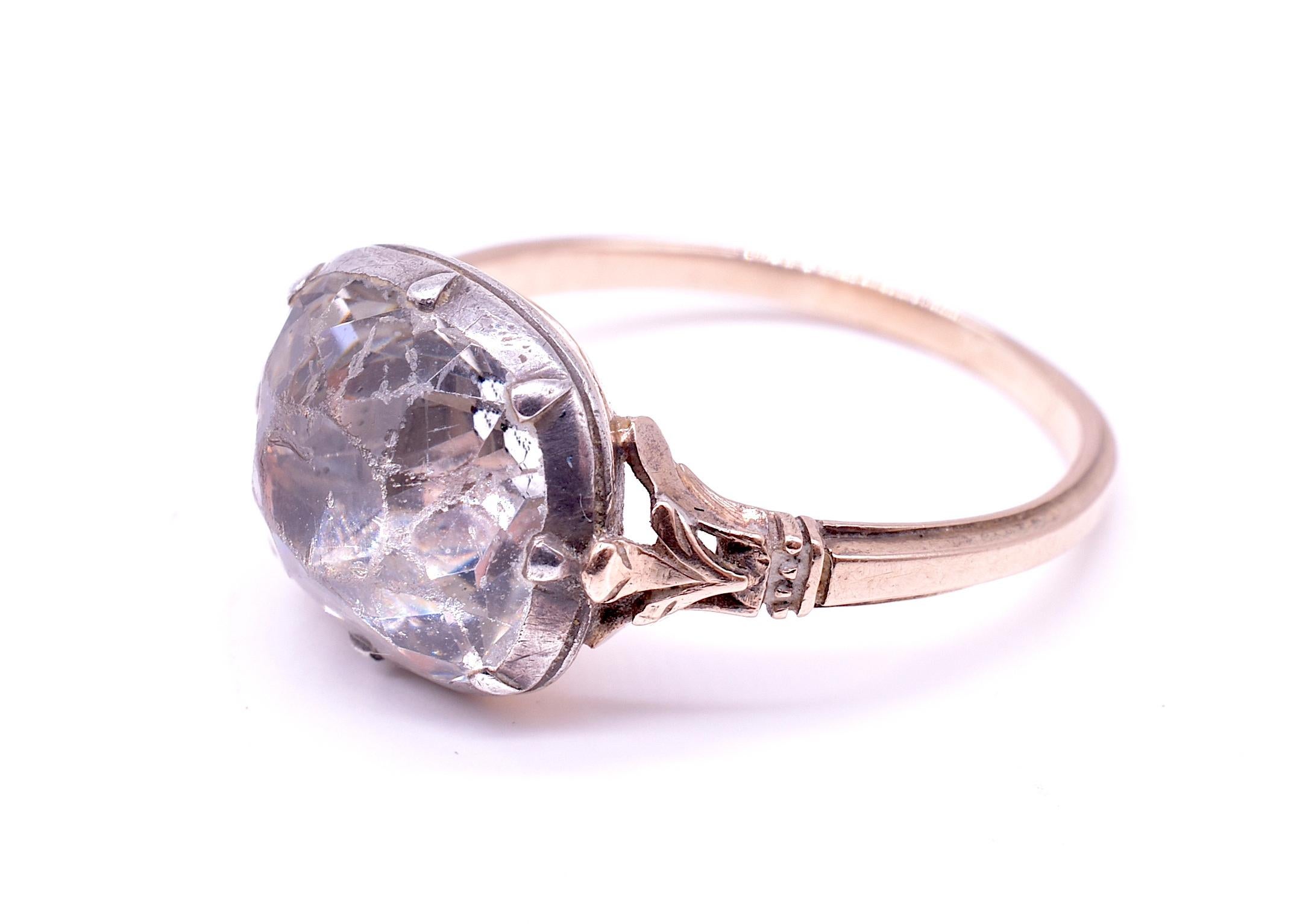 Antiker georgianischer 18 Karat Pastell Solitär-Korb-Set Ring (Georgian)